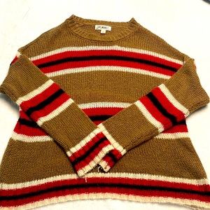 Brown and red stripped medium sweater